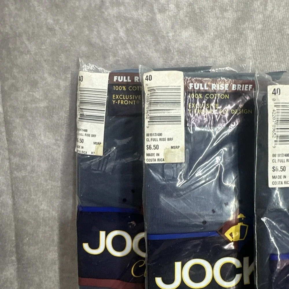 3 Pair Vintage NOS  Jockey Classic Y-Front Full Rise Briefs - 40, Navy #5338